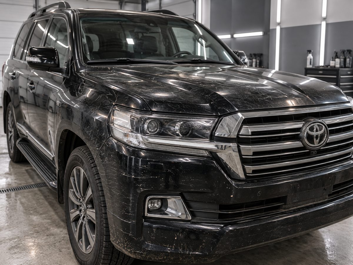 Toyota Land Cruiser, Антигравійна плівка PPF, перед, до робіт